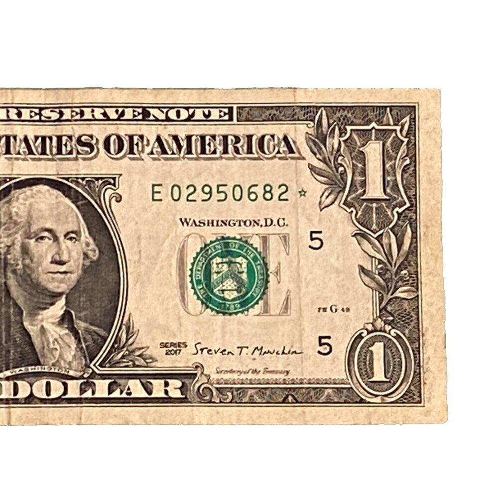 $1 Dollar Star Note - Low Print Run - 250K - Low Serial Number 2017A E02950682*